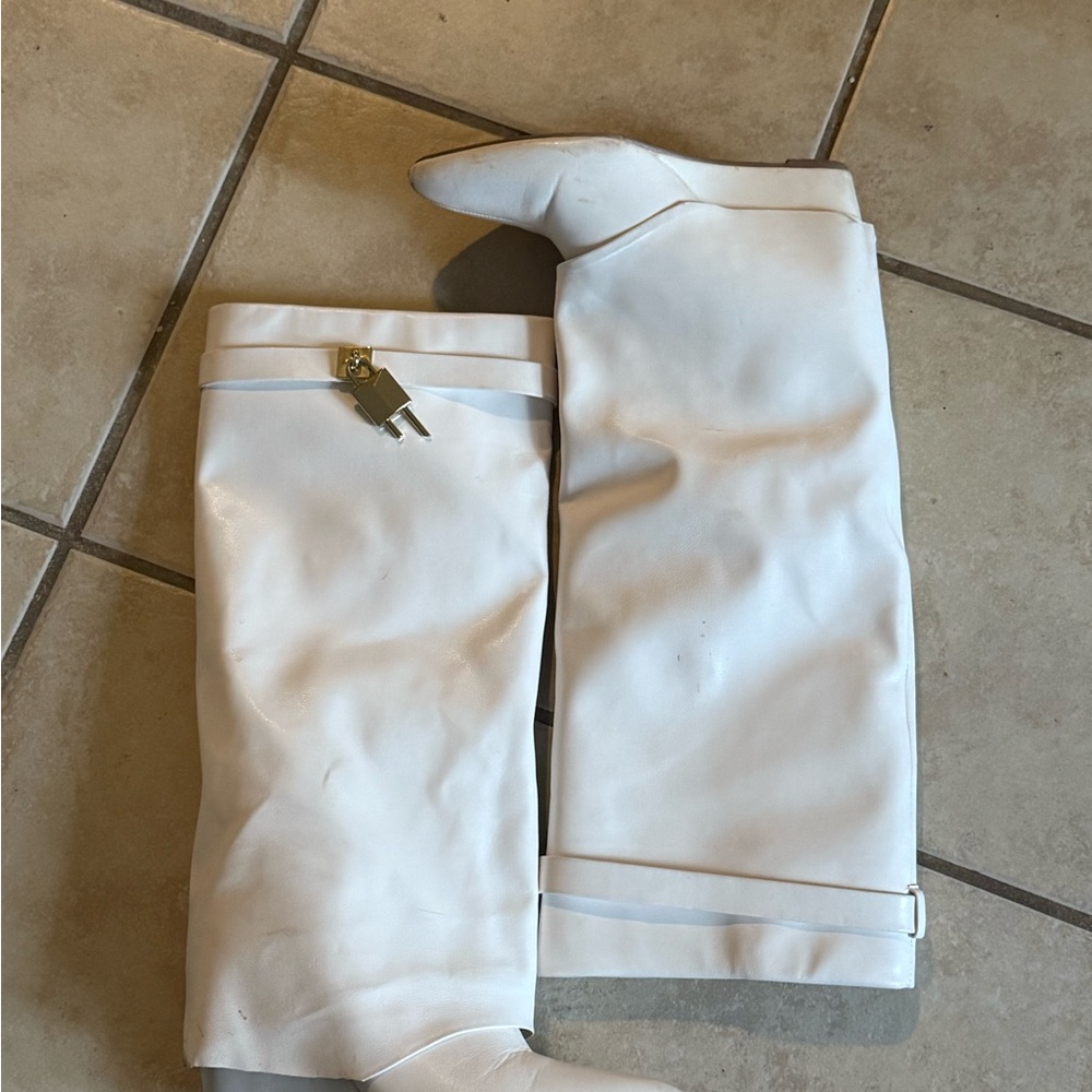 White Knee-High Boots